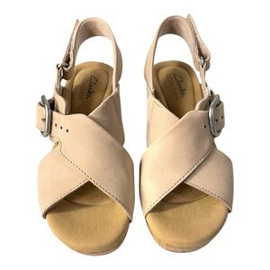 Clarks Collection Cork Wedge Sandals – Size 5M